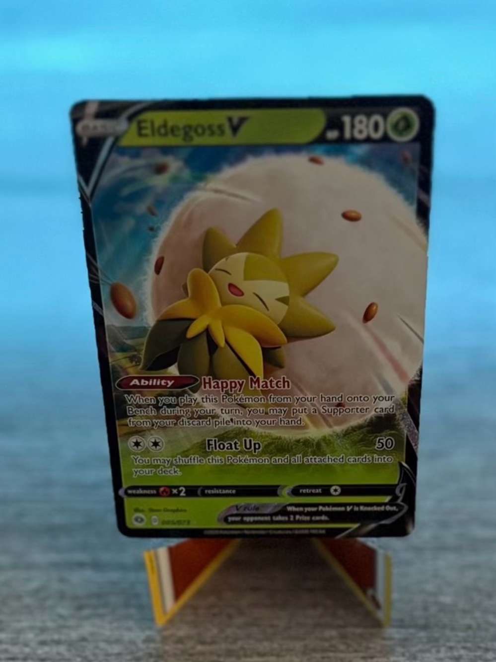 Pokemon Eldegoss V Card - Green & Yellow Artwork
